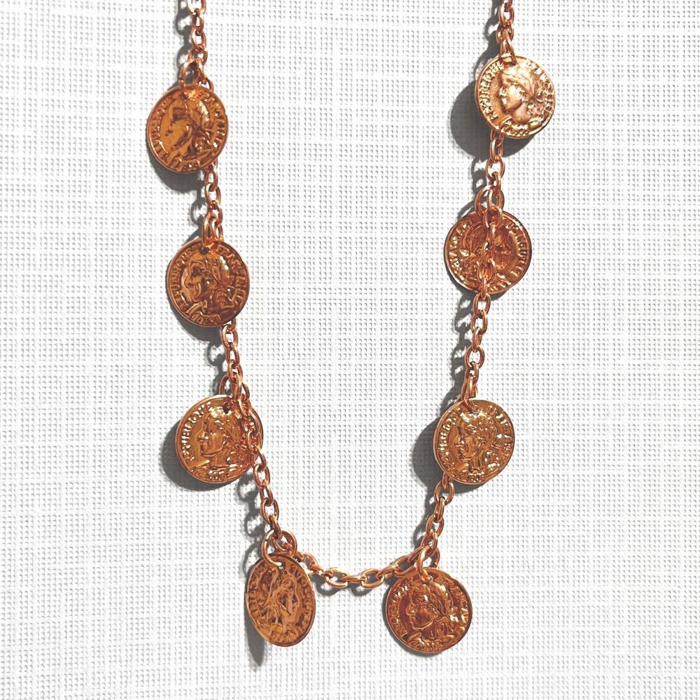 Republique Francaise Mini Coin Ankle Bracelet Copper Tone Dangle Charm Anklet